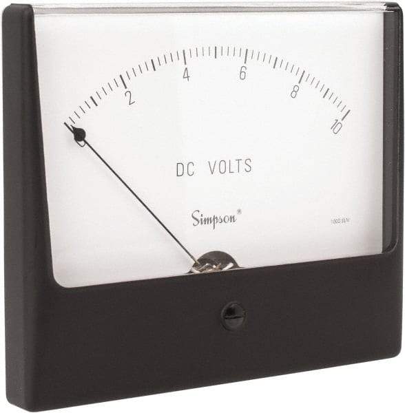 Simpson Electric - Analog, DC Voltmeter, Panel Meter - 60 Hz, 1000 Ohms at 60 Hz, 10 VDC - Caliber Tooling