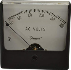 Simpson Electric - Analog, AC Voltmeter, Panel Meter - 60 Hz, 50000 Ohms at 60 Hz, 300 VAC - Caliber Tooling