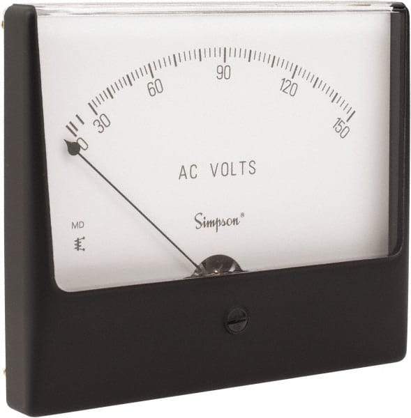 Simpson Electric - Analog, AC Voltmeter, Panel Meter - 60 Hz, 25000 Ohms at 60 Hz, 150 VAC - Caliber Tooling