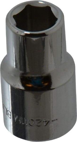 Blackhawk by Proto - 1/2" Drive, Standard Hand Socket - 6 Points, 1-1/2" OAL, Chrome Finish - Caliber Tooling