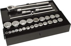 Blackhawk by Proto - 28 Piece 3/4" Drive Socket Set - 12 Points, 3/4" to 1-7/16" Range, Inch Measurement Standard - Caliber Tooling