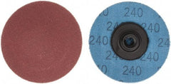 Superior Abrasives - 2" Disc Diam, 240 Grit, Aluminum Oxide Quick Change Disc - Type S Attaching System, Coated, Very Fine Grade - Caliber Tooling