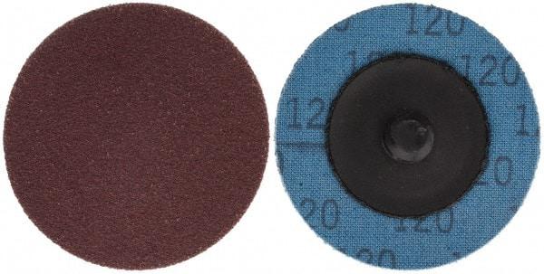 Superior Abrasives - 2" Disc Diam, 120 Grit, Aluminum Oxide Quick Change Disc - Type R Attaching System, Coated, Fine Grade - Caliber Tooling