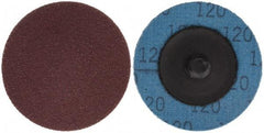 Superior Abrasives - 2" Disc Diam, 120 Grit, Aluminum Oxide Quick Change Disc - Type R Attaching System, Coated, Fine Grade - Caliber Tooling