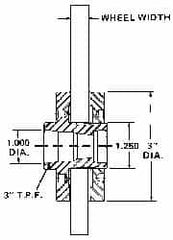 Sopko - 3" Diam Grinding Wheel Adapter - 1 to 2" Wheel Width, 1-1/4 - 16 Thread Size, Right Handed, 3" Taper per ', 1-1/4" Arbor Hole - Caliber Tooling