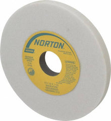 Norton - 6" Diam x 1-1/4" Hole x 1/2" Thick, K Hardness, 46 Grit Surface Grinding Wheel - Aluminum Oxide, Type 1, Coarse Grade, 4,140 Max RPM, Vitrified Bond, No Recess - Caliber Tooling