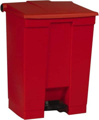 Rubbermaid - 18 Gal Rectangle Unlabeled Trash Can - 26-1/2" High x 19-3/4" Long x 16-1/8" Wide, Red, High-Density Polyethylene - Caliber Tooling