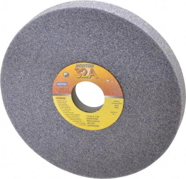 Norton - 7" Diam x 1-1/4" Hole x 3/4" Thick, H Hardness, 46 Grit Surface Grinding Wheel - Aluminum Oxide, Type 5, Coarse Grade, 3,600 Max RPM, Vitrified Bond, One-Side Recess - Caliber Tooling