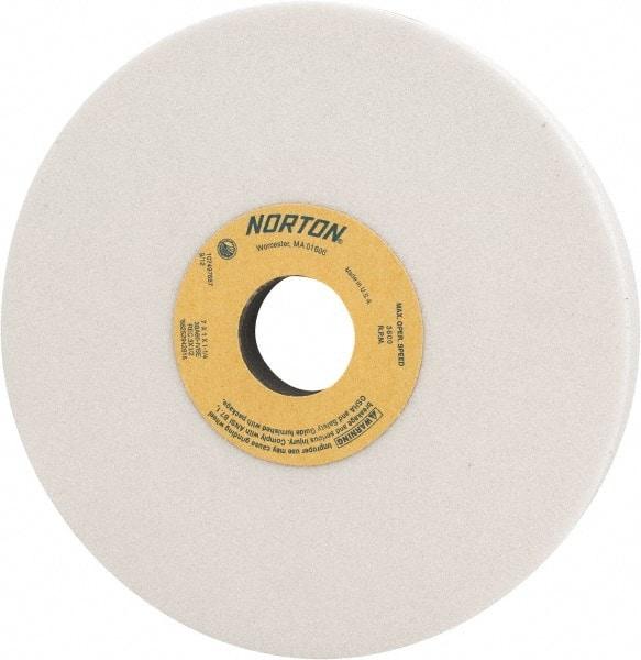 Norton - 7" Diam x 1-1/4" Hole x 1" Thick, I Hardness, 60 Grit Surface Grinding Wheel - Aluminum Oxide, Type 5, Medium Grade, 3,600 Max RPM, Vitrified Bond, One-Side Recess - Caliber Tooling