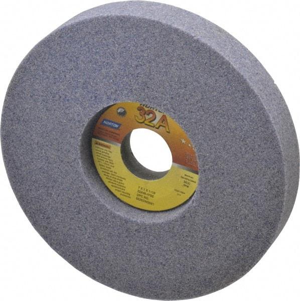 Norton - 7" Diam x 1-1/4" Hole x 1" Thick, I Hardness, 46 Grit Surface Grinding Wheel - Aluminum Oxide, Type 5, Coarse Grade, 3,600 Max RPM, Vitrified Bond, One-Side Recess - Caliber Tooling