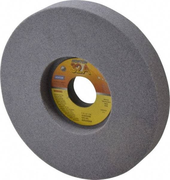 Norton - 7" Diam x 1-1/4" Hole x 1" Thick, I Hardness, 60 Grit Surface Grinding Wheel - Aluminum Oxide, Type 5, Medium Grade, 3,600 Max RPM, Vitrified Bond, One-Side Recess - Caliber Tooling