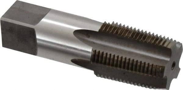 Reiff & Nestor - 3/4-14 NPTF Thread, 5 Flute Standard Pipe Tap - 3-1/4" OAL, 1-3/8" Thread Length, 29/32" Shank Diam, Nitride Finish, High Speed Steel - Exact Industrial Supply