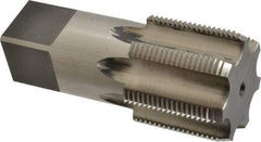 Reiff & Nestor - 1-1/2 - 11-1/2 NPS Thread, 7 Flute Standard Pipe Tap - 4-1/4" OAL, 1-3/4" Thread Length, 1-1/2" Shank Diam, Bright Finish, High Speed Steel - Exact Industrial Supply