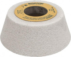 Norton - 4" Diam, 1-1/4" Hole Size, 1-1/2" Overall Thickness, 46 Grit, Type 11 Tool & Cutter Grinding Wheel - Coarse Grade, Aluminum Oxide, J Hardness, Vitrified Bond, 5,730 RPM - Caliber Tooling