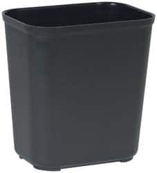 Rubbermaid - 28 Qt Black Rectangle Trash Can - Fiberglass, 14" High x 16-1/2" Long x 9" Wide - Caliber Tooling