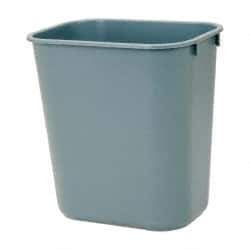 Rubbermaid - 14 Qt Gray Rectangle Trash Can - Polyethylene, 12-1/8" High x 11-3/8" Long x 8-1/4" Wide - Caliber Tooling