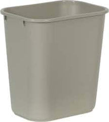 Rubbermaid - 28 Qt Beige Rectangle Trash Can - Polyethylene, 15" High x 14-3/8" Long x 10-1/4" Wide - Caliber Tooling