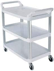 Rubbermaid - 300 Lb Capacity, 20" Wide x 40-5/8" Long x 38-13/16" High Standard Utility Cart - 3 Shelf, Plastic - Caliber Tooling