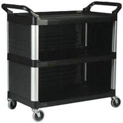 Rubbermaid - 300 Lb Capacity, 20" Wide x 40-5/8" Long x 41-13/16" High Standard Utility Cart - 3 Shelf, Plastic - Caliber Tooling