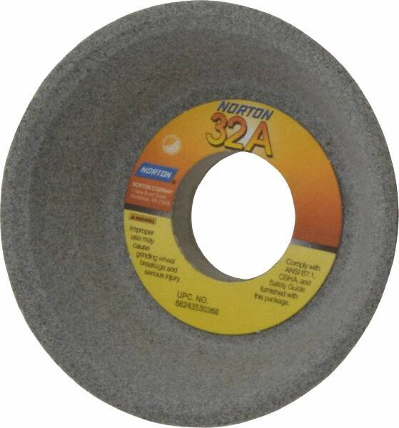 Norton - 4" Diam, 1-1/4" Hole Size, 1-1/2" Overall Thickness, 80 Grit, Type 11 Tool & Cutter Grinding Wheel - Medium Grade, Aluminum Oxide, K Hardness, Vitrified Bond, 5,730 RPM - Caliber Tooling