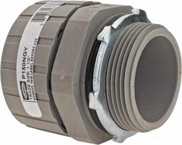 Hubbell Wiring Device-Kellems - 1-1/2" Trade, Nylon Push In Straight Liquidtight Conduit Connector - Noninsulated - Caliber Tooling