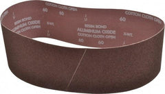 Norton - 4" Wide x 36" OAL, 60 Grit, Aluminum Oxide Abrasive Belt - Aluminum Oxide, Medium, Coated, X Weighted Cloth Backing, Series R228 - Caliber Tooling