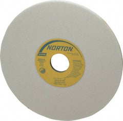 Norton - 8" Diam x 1-1/4" Hole x 1/4" Thick, K Hardness, 60 Grit Surface Grinding Wheel - Aluminum Oxide, Type 1, Medium Grade, 3,600 Max RPM, Vitrified Bond, No Recess - Caliber Tooling