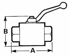 Voss - 3/8" Pipe, Full Port, Stainless Steel Standard Ball Valve - Inline - One Way Flow, FNPTF x FNPTF Ends, Lever Handle, 7,250 WOG - Caliber Tooling