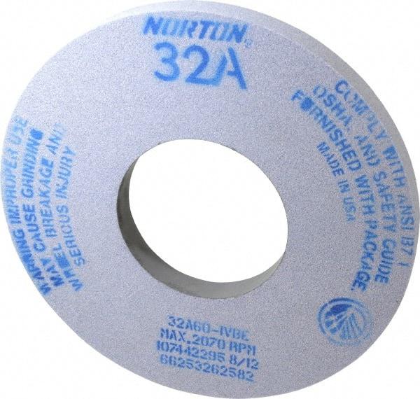 Norton - 12" Diam x 5" Hole x 1" Thick, I Hardness, 60 Grit Surface Grinding Wheel - Aluminum Oxide, Type 1, Medium Grade, 2,070 Max RPM, Vitrified Bond, No Recess - Caliber Tooling