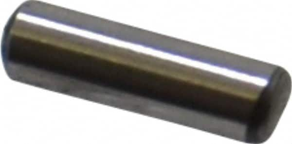 Value Collection - 3/32" Diam x 5/16" Pin Length Grade 8 Alloy Steel Standard Dowel Pin - C 50-58 Hardness, 1,800 Lb Breaking Strength, 1 Beveled & 1 Rounded End - Caliber Tooling