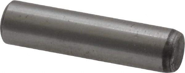 Value Collection - 1/4" Diam x 1" Pin Length Grade 8 Alloy Steel Standard Dowel Pin - C 50-58 Hardness, 12,800 Lb Breaking Strength, 1 Beveled & 1 Rounded End - Caliber Tooling