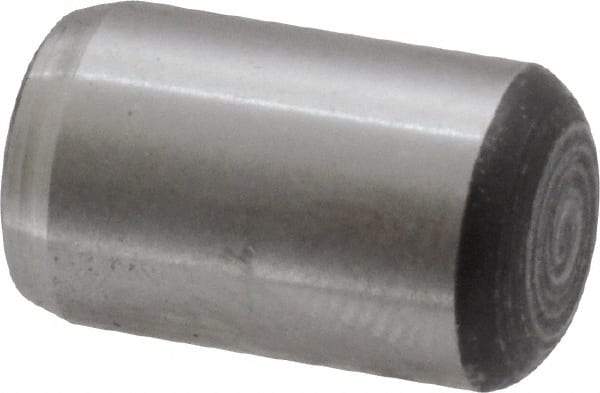 Value Collection - 3/8" Diam x 5/8" Pin Length Grade 8 Alloy Steel Standard Dowel Pin - C 50-58 Hardness, 28,700 Lb Breaking Strength, 1 Beveled & 1 Rounded End - Caliber Tooling