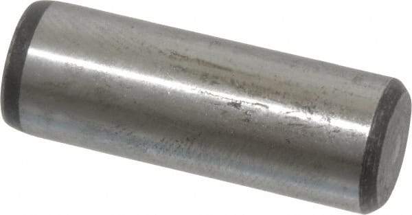 Value Collection - 7/16" Diam x 1-1/4" Pin Length Grade 8 Alloy Steel Standard Dowel Pin - C 50-58 Hardness, 39,100 Lb Breaking Strength, 1 Beveled & 1 Rounded End - Caliber Tooling