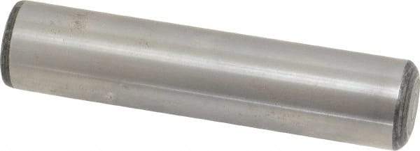 Value Collection - 1" Diam x 4-1/2" Pin Length Grade 8 Alloy Steel Standard Dowel Pin - C 50-58 Hardness, 204,000 Lb Breaking Strength, 1 Beveled & 1 Rounded End - Caliber Tooling