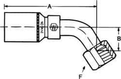 Eaton - 1 - 7/16-12 Thread Hydraulic Hose Elbow - 1" Hose Diam - Caliber Tooling