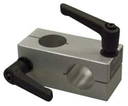 80/20 Inc. - 2 Inch Wide x 2 Inch High x 3 Inch Deep Quick Stanchion Cross Clamp - 1.004 Inch Hole x 0.257 Inch Bolt Hole Diameter - Caliber Tooling