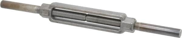 Made in USA - 5,200 Lb Load Limit, 3/4" Thread Diam, 6" Take Up, Steel Stub & Stub Turnbuckle - 8-1/4" Body Length, 1-1/16" Neck Length, 16" Closed Length - Caliber Tooling