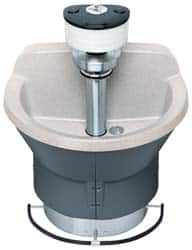 Bradley - Semi-Circular, Foot-Controlled, External Drain, 36" Diam, 3 Person Capacity, Bradstone, Wash Fountain - 1.25 GPM, 9" Bowl Depth, 29-1/4" High - Caliber Tooling