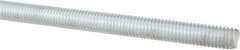 Made in USA - 3/8-16 UNC (Coarse), 3' Long, Low Carbon Steel Threaded Rod - Zinc-Plated Finish, Right Hand Thread - Caliber Tooling