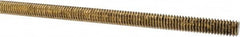 Made in USA - 5/16-18 UNC (Coarse), 3' Long, Brass Threaded Rod - Right Hand Thread - Caliber Tooling