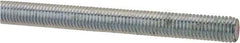 Made in USA - 1/4-28 UNF (Fine), 3' Long, Low Carbon Steel Threaded Rod - Zinc-Plated Finish, Right Hand Thread - Caliber Tooling