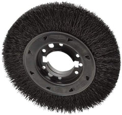 Osborn - 8" OD, 2" Arbor Hole, Crimped Steel Wheel Brush - 1-1/2" Face Width, 1-1/2" Trim Length, 0.02" Filament Diam, 4,500 RPM - Caliber Tooling