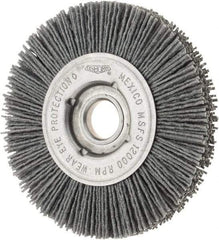 Osborn - 4" OD, 5/8" Arbor Hole, Crimped Nylon Wheel Brush - 5/8" Face Width, 3/4" Trim Length, 12,000 RPM - Caliber Tooling