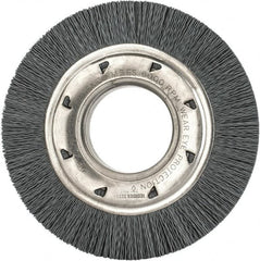 Osborn - 6" OD, 2" Arbor Hole, Crimped Nylon Wheel Brush - 7/8" Face Width, 1-1/16" Trim Length, 6,000 RPM - Caliber Tooling