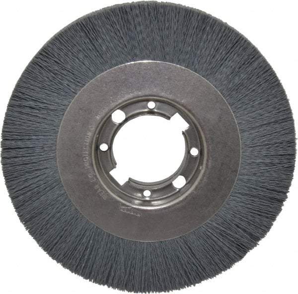 Osborn - 8" OD, 2" Arbor Hole, Crimped Nylon Wheel Brush - 7/8" Face Width, 1-1/2" Trim Length, 4,500 RPM - Caliber Tooling