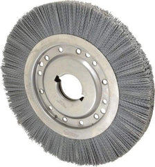 Osborn - 12" OD, 2" Arbor Hole, Crimped Nylon Wheel Brush - 1" Face Width, 2-1/8" Trim Length, 3,000 RPM - Caliber Tooling