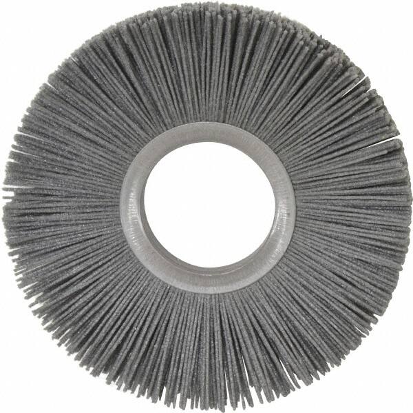 Osborn - 6" OD, 2" Arbor Hole, Crimped Nylon Wheel Brush - 1/2" Face Width, 1-5/8" Trim Length, 5,500 RPM - Caliber Tooling