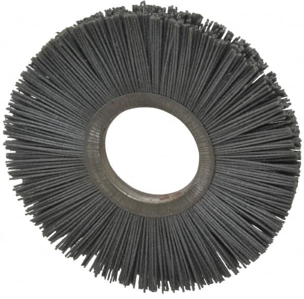 Osborn - 6" OD, 2" Arbor Hole, Crimped Nylon Wheel Brush - 1/2" Face Width, 1-5/8" Trim Length, 5,500 RPM - Caliber Tooling