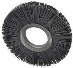 Osborn - 6" OD, 2" Arbor Hole, Crimped Nylon Wheel Brush - 1/2" Face Width, 1-5/8" Trim Length, 5,500 RPM - Caliber Tooling