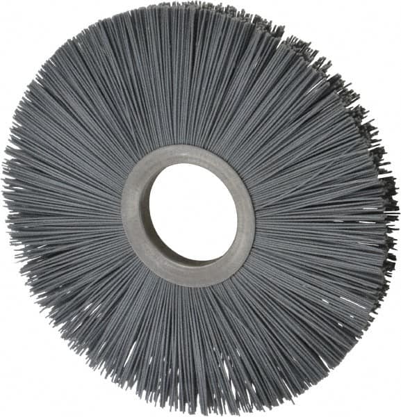 Osborn - 8" OD, 2" Arbor Hole, Crimped Nylon Wheel Brush - 1/2" Face Width, 2-5/8" Trim Length, 5,500 RPM - Caliber Tooling